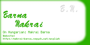 barna makrai business card